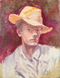 Peter Dotrel Selbstporträt mit gelbem Hut