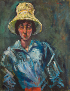 Peter Dotrel Frau mit gelbem Hut